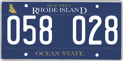 RI license plate 058028