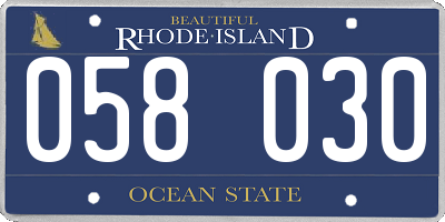 RI license plate 058030