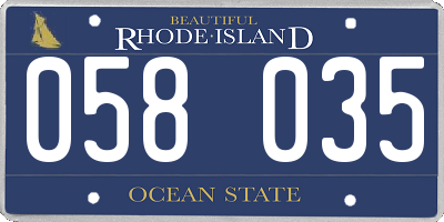 RI license plate 058035