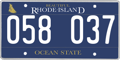 RI license plate 058037