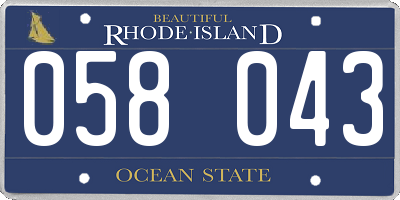 RI license plate 058043