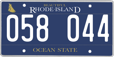 RI license plate 058044