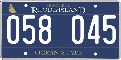 RI license plate 058045