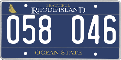 RI license plate 058046
