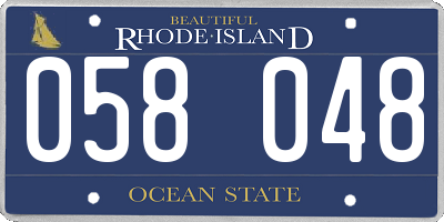RI license plate 058048