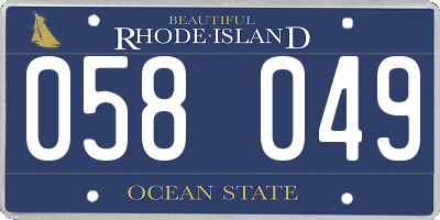 RI license plate 058049