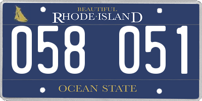 RI license plate 058051