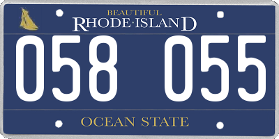 RI license plate 058055
