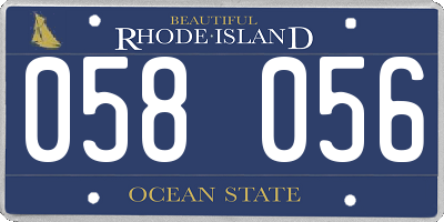 RI license plate 058056