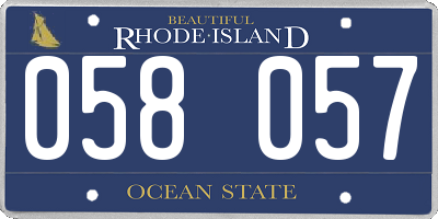 RI license plate 058057