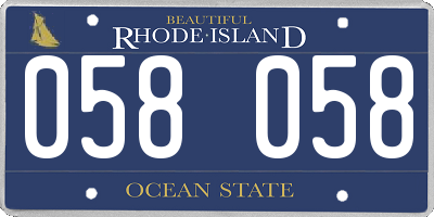 RI license plate 058058