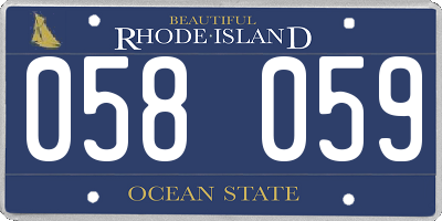 RI license plate 058059