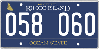 RI license plate 058060