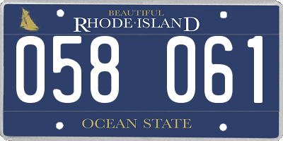 RI license plate 058061