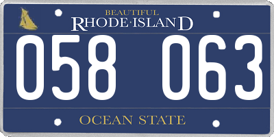 RI license plate 058063