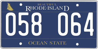 RI license plate 058064