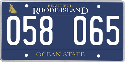 RI license plate 058065