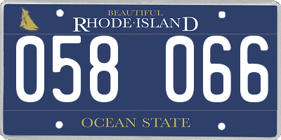 RI license plate 058066