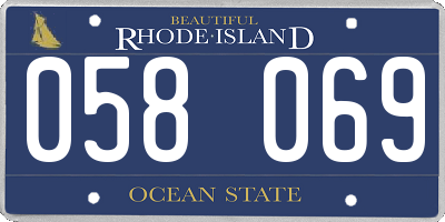 RI license plate 058069