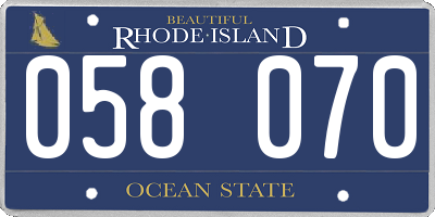 RI license plate 058070