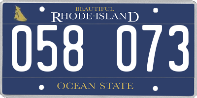 RI license plate 058073