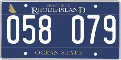 RI license plate 058079