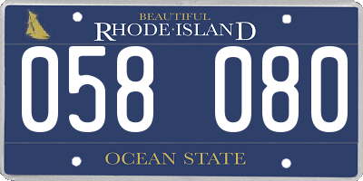 RI license plate 058080