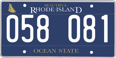 RI license plate 058081