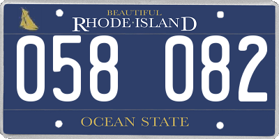 RI license plate 058082