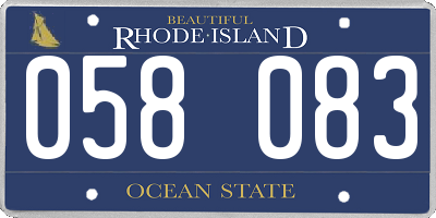 RI license plate 058083