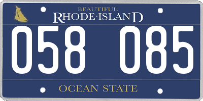 RI license plate 058085
