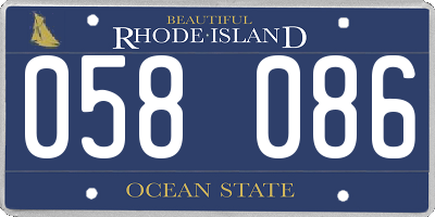 RI license plate 058086