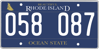 RI license plate 058087