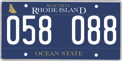 RI license plate 058088