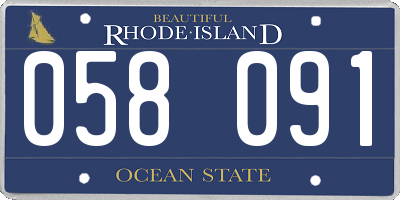 RI license plate 058091