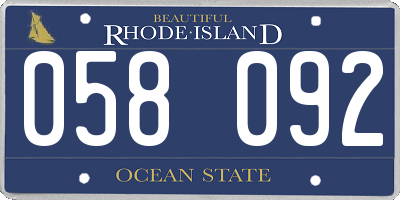 RI license plate 058092