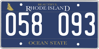 RI license plate 058093