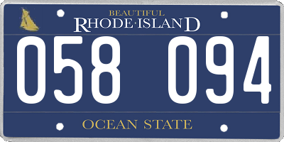 RI license plate 058094