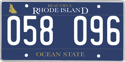 RI license plate 058096