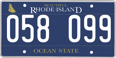 RI license plate 058099