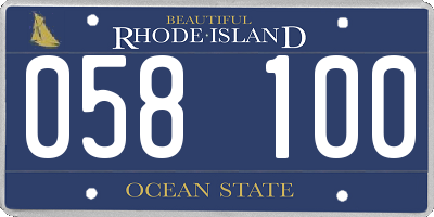 RI license plate 058100