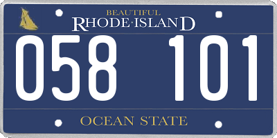 RI license plate 058101