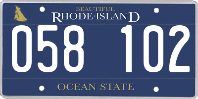 RI license plate 058102