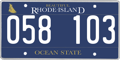 RI license plate 058103
