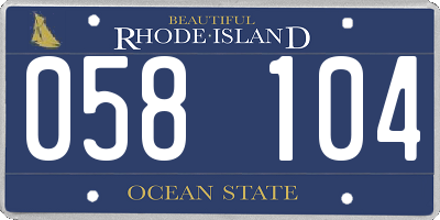 RI license plate 058104