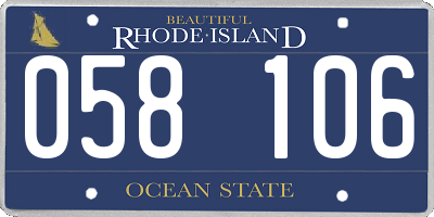 RI license plate 058106