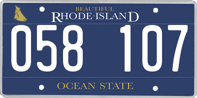 RI license plate 058107