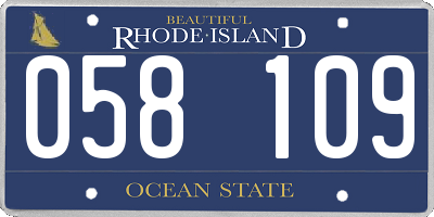 RI license plate 058109
