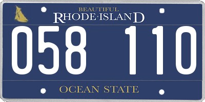 RI license plate 058110