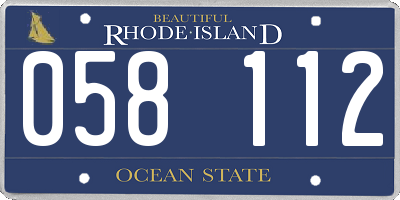 RI license plate 058112